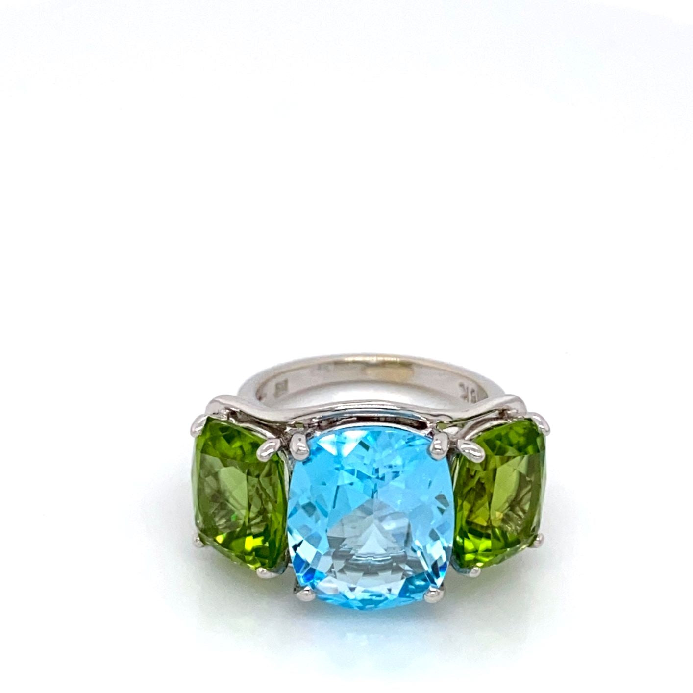 Blue topaz on sale and peridot ring